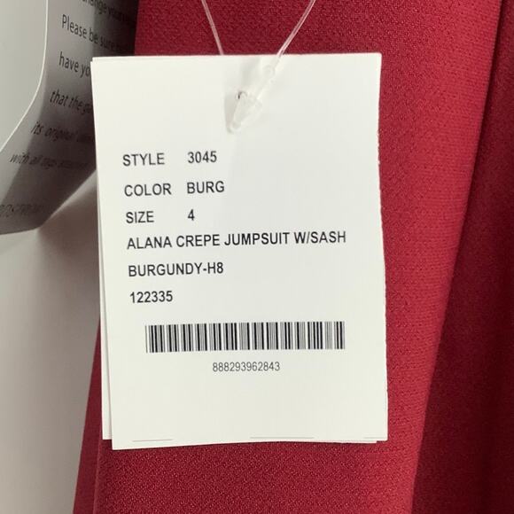NEW! Dessy Collection Size 4 Spaghetti Strap Jumpsuit Burgundy $263 msrp J3-9 - Picture 10 of 10